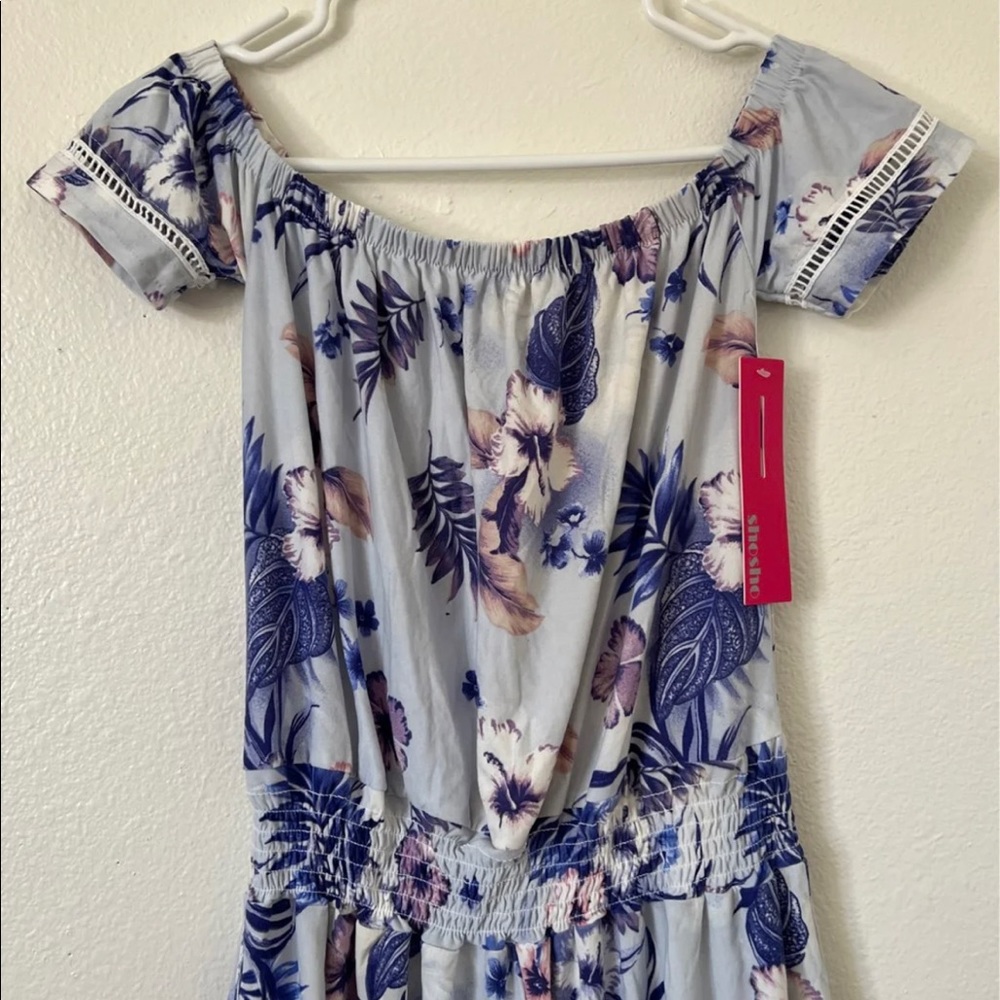 Blue & Pink Floral Romper - Picture 6 of 10